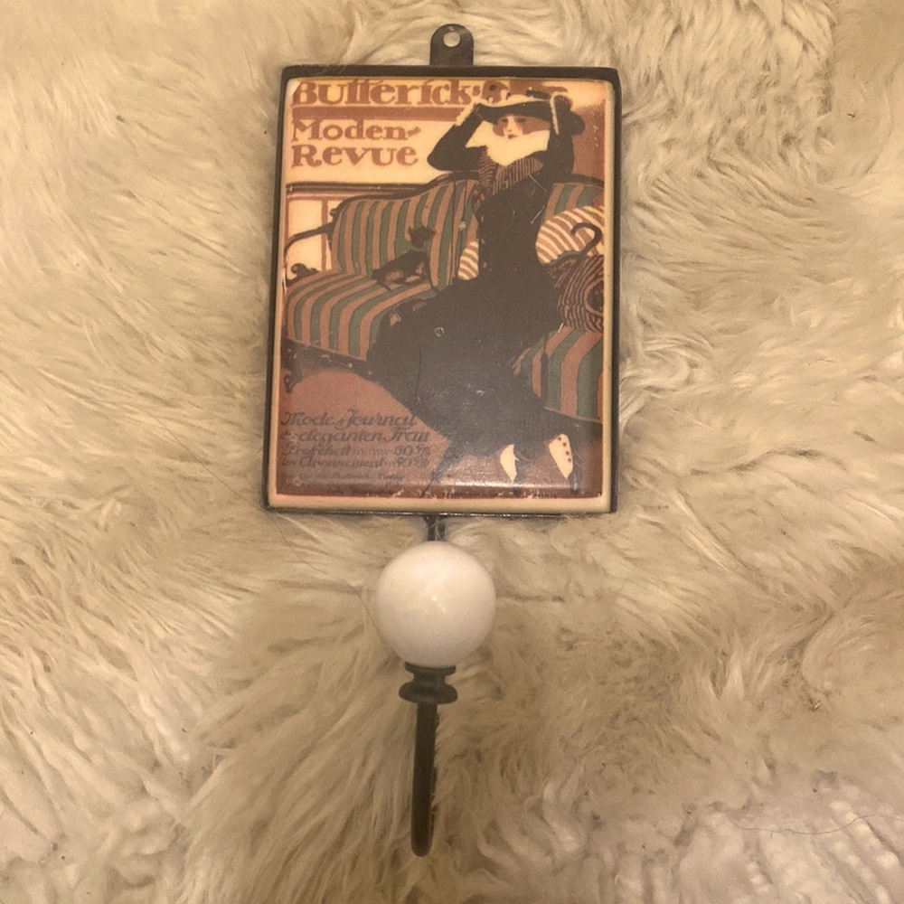 Vintage ceramic coat hook